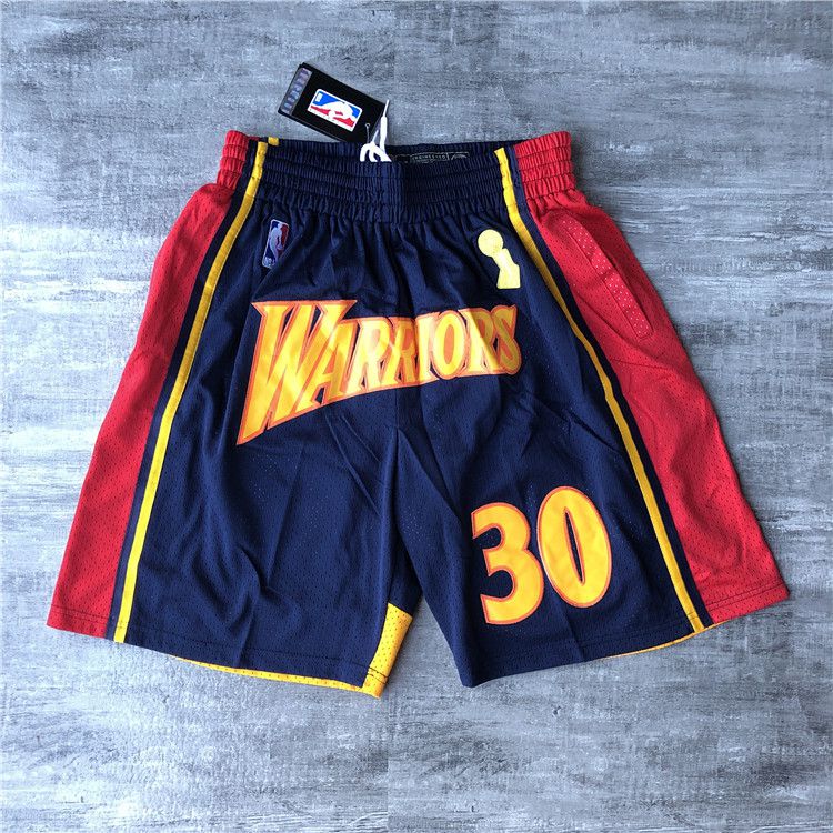 Men NBA 2021 Golden State Warriors Black Shorts 2